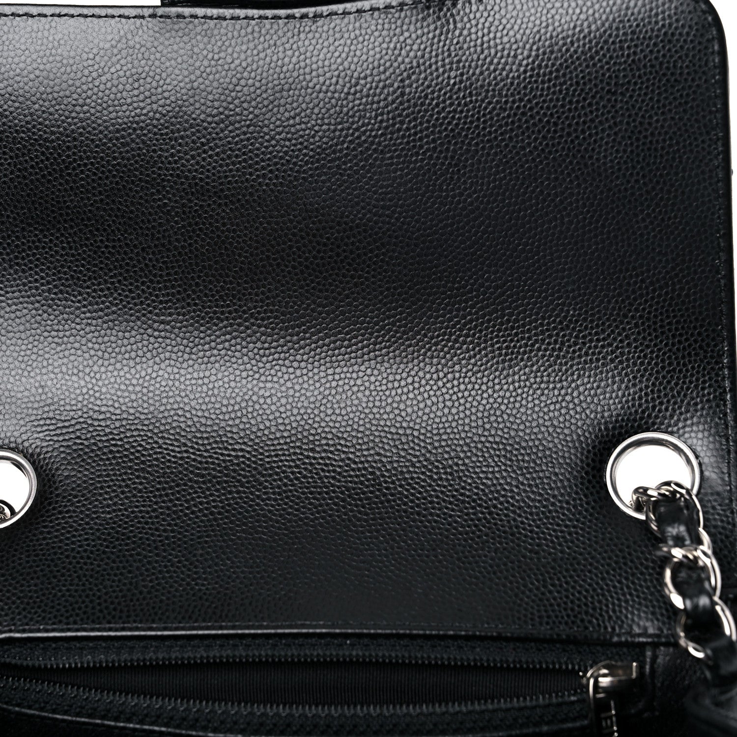 Chanel Caviar Chevron Quilted Mini Square Flap Black 14 of 14