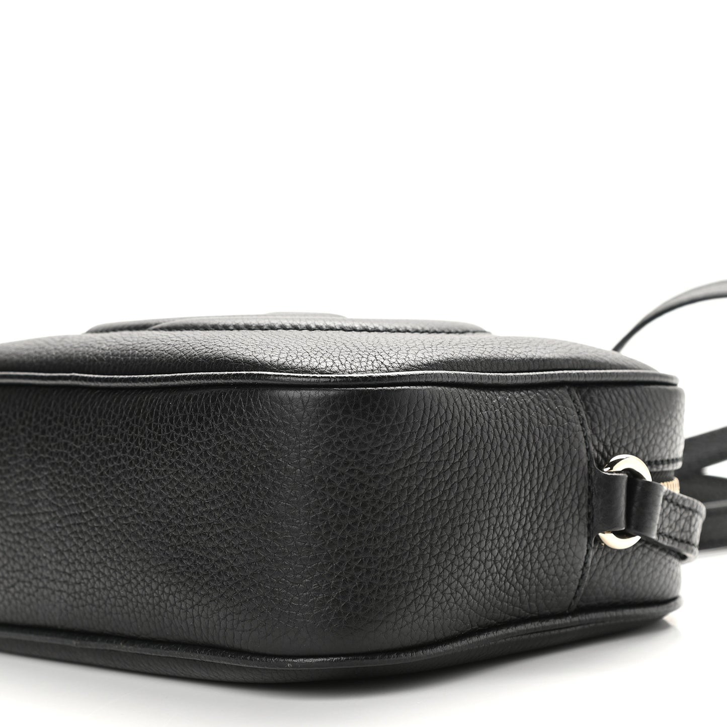 Pebbled Calfskin Small Soho Disco Bag Black