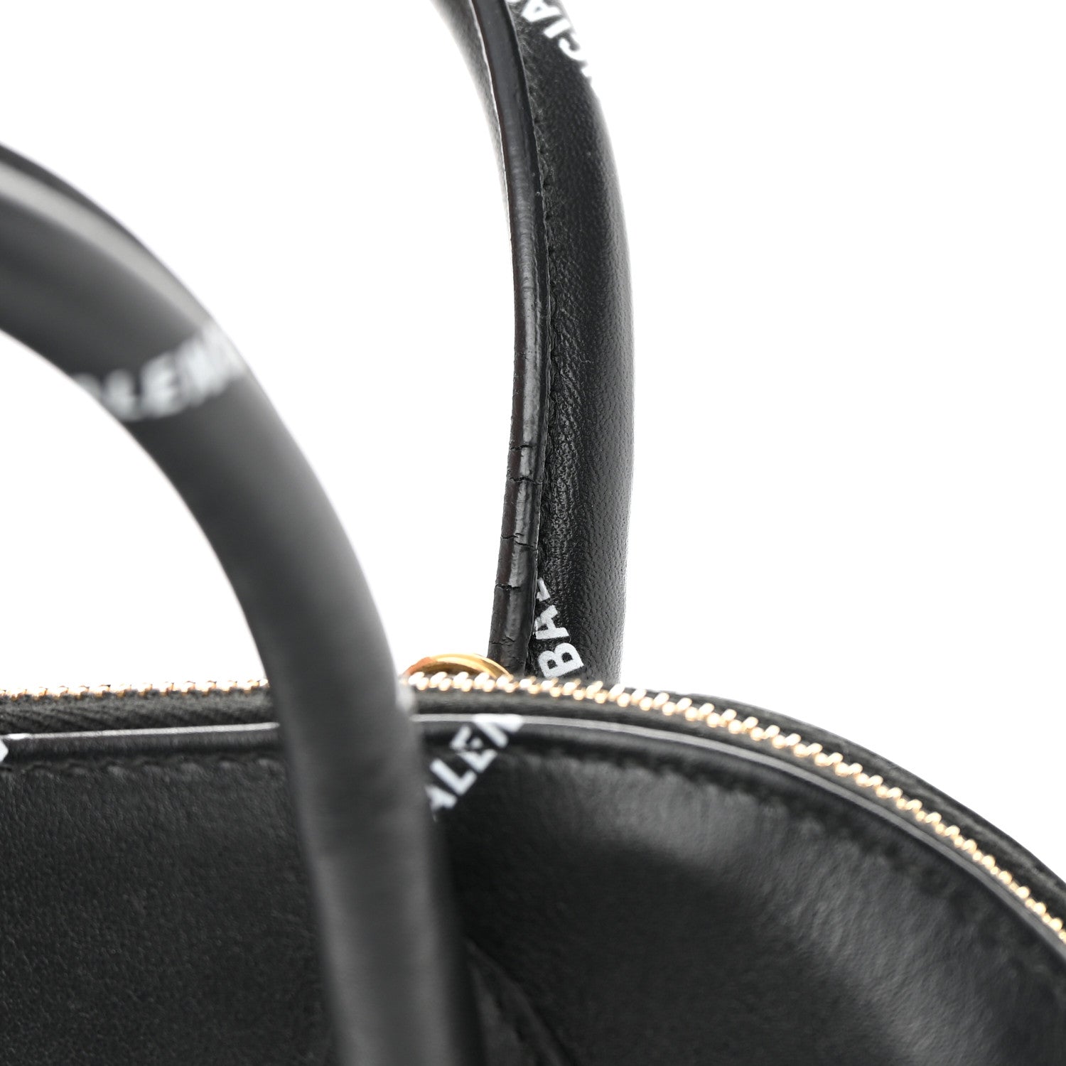 Balenciaga Calfskin Allover Logo S Ville Top Handle Bag Black White 21 of 22