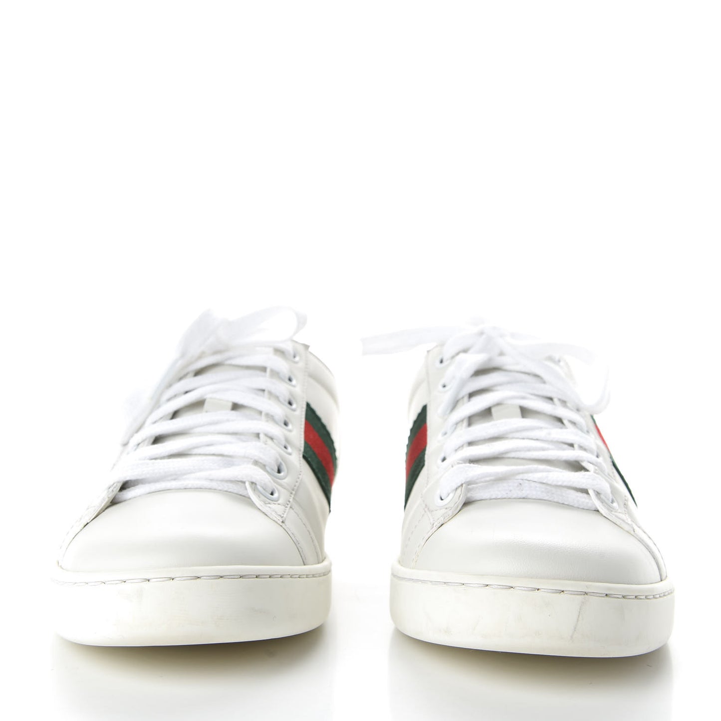 Calfskin Ayers Bee Embroidered Womens Ace Sneakers 38 White Green