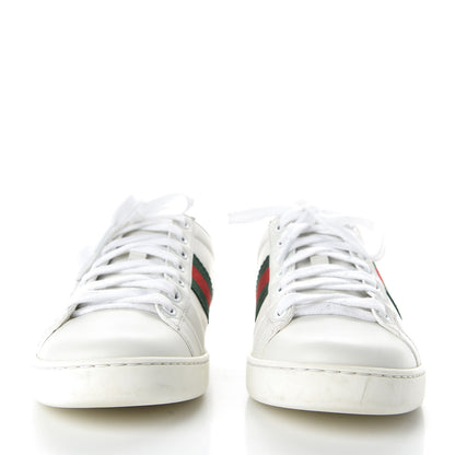 Gucci Calfskin Ayers Bee Embroidered Womens Ace Sneakers 38 White Green 2 of 10