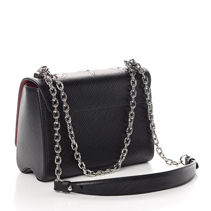 Louis Vuitton Epi Flowers Twist Shoulder Bag MM Black Bois De Rose 2 of 8