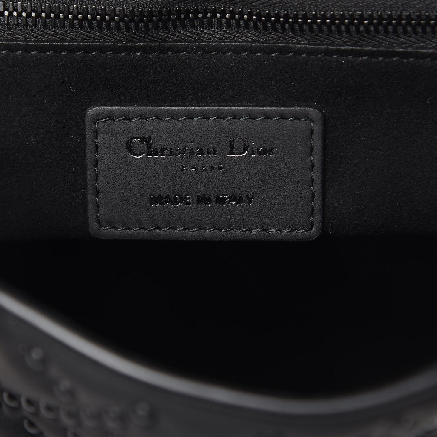 UItra Matte Calfskin Cannage Studded Medium Supple Lady Dior Black