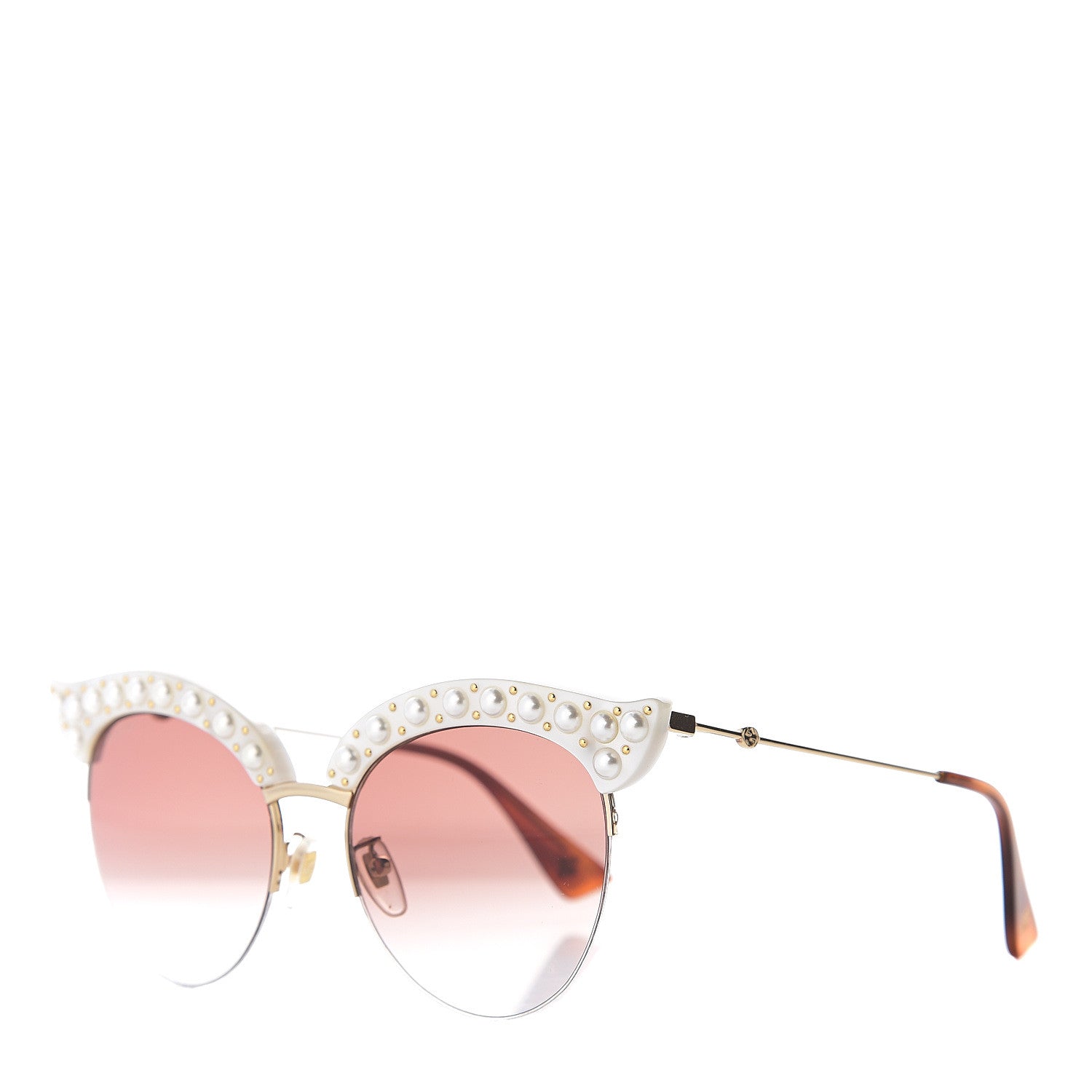 Gucci Pearl Cat Eye Sunglasses GG0212S White 1 of 8