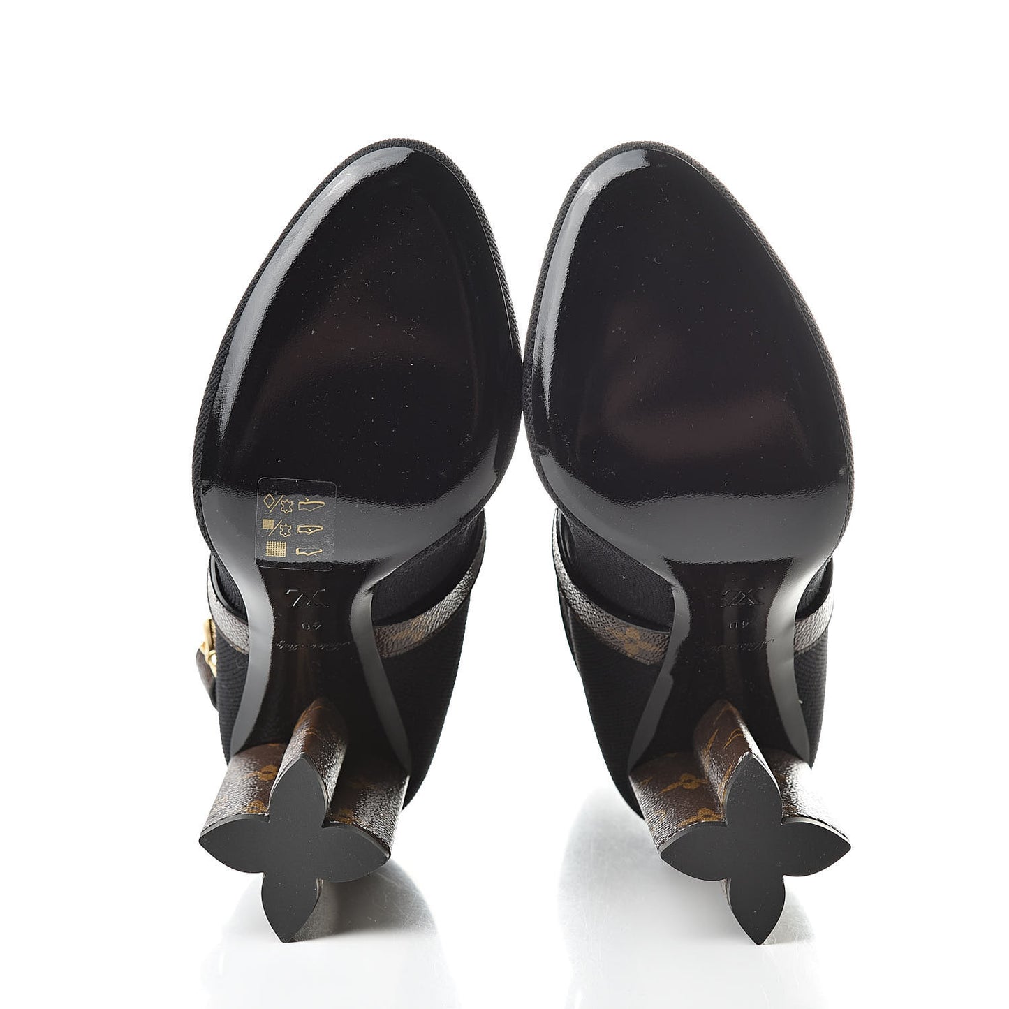 Monogram Stretch Fabric Silhouette Ankle Boots 40 Black