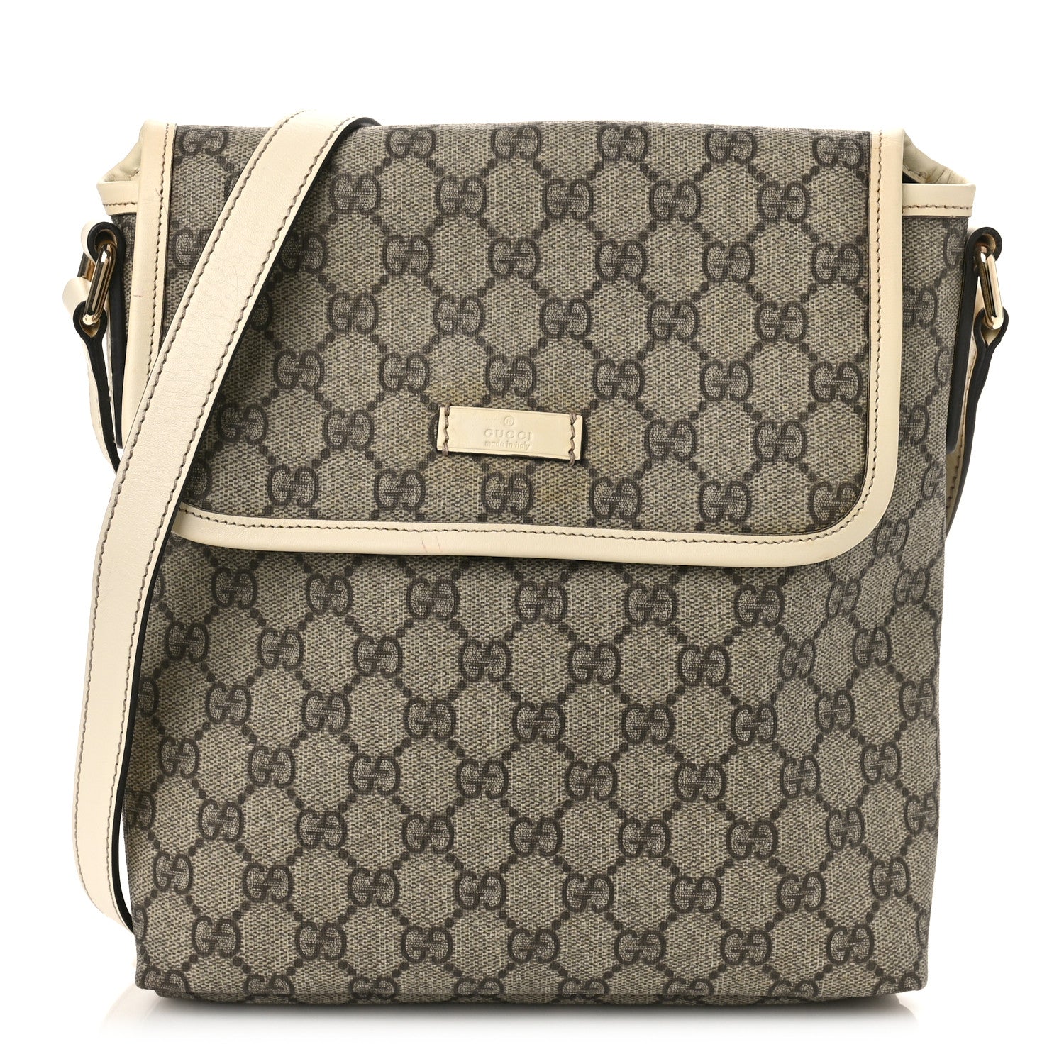 Gucci GG Plus Monogram Small Flap Messenger Bag Beige Off White 1 of 12