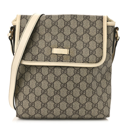 Gucci GG Plus Monogram Small Flap Messenger Bag Beige Off White 1 of 12