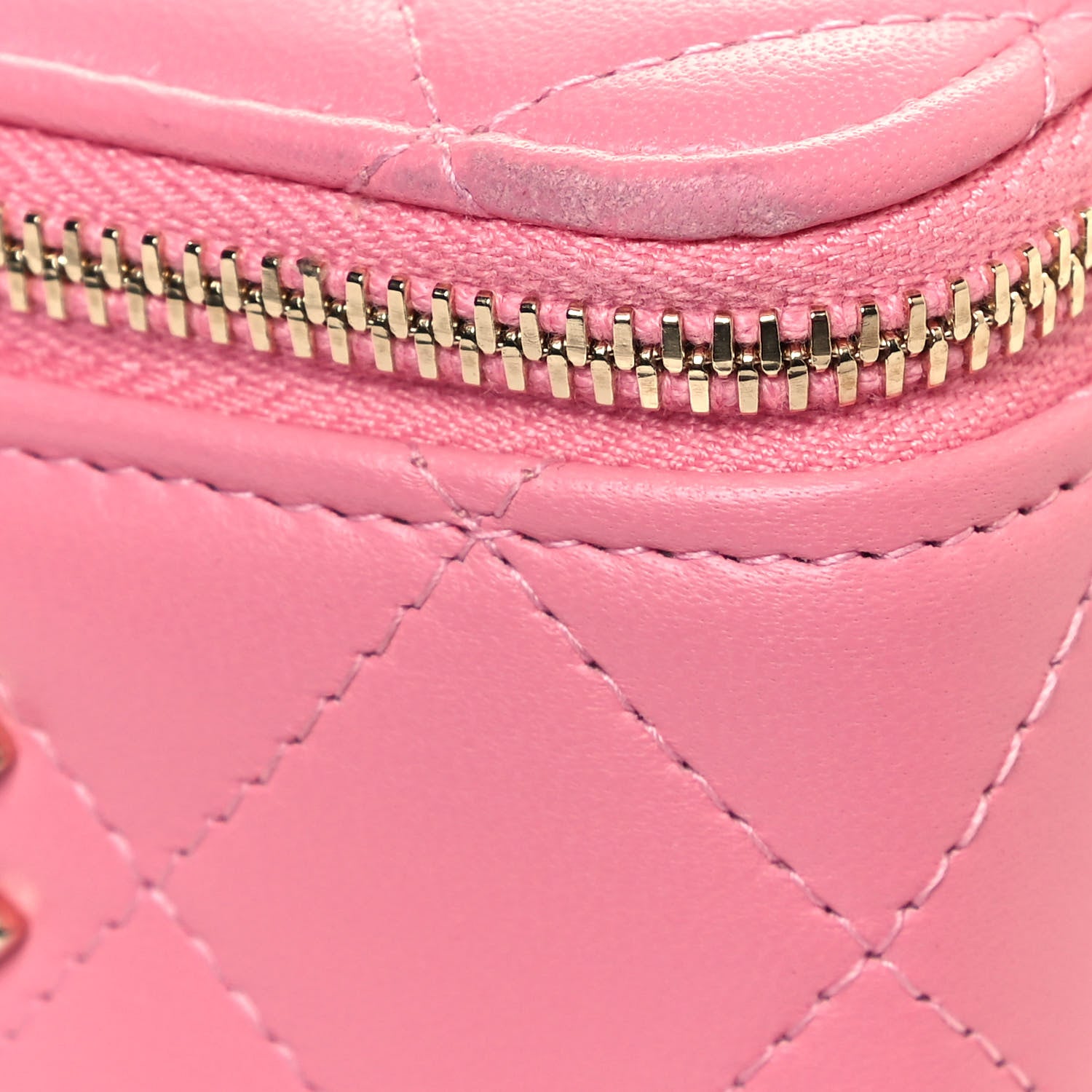 Chanel Lambskin Quilted Trendy Mini Vanity Case With Chain Pale Pink 12 of 13