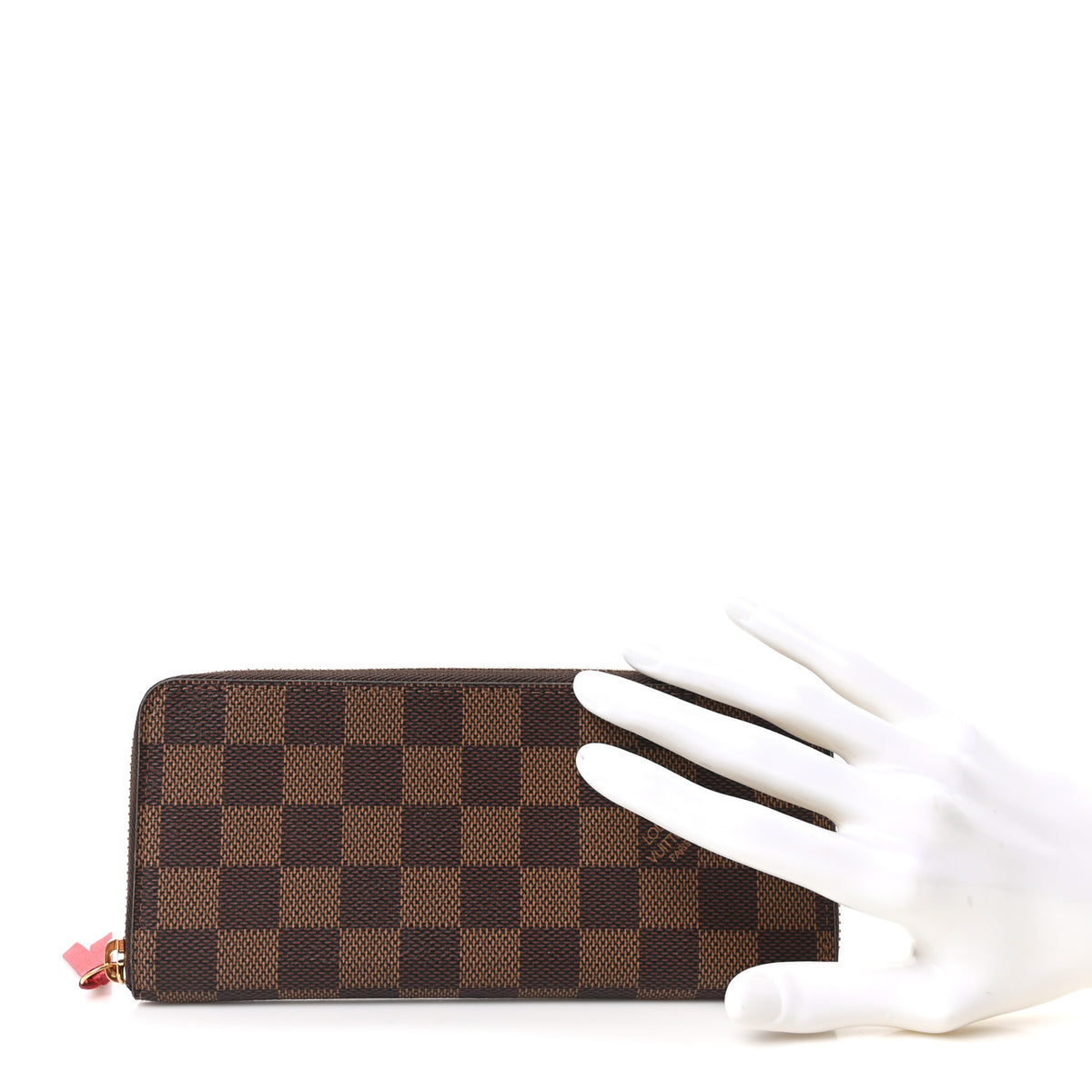 Louis Vuitton Damier Ebene Clemence Wallet Cherry 2 of 9