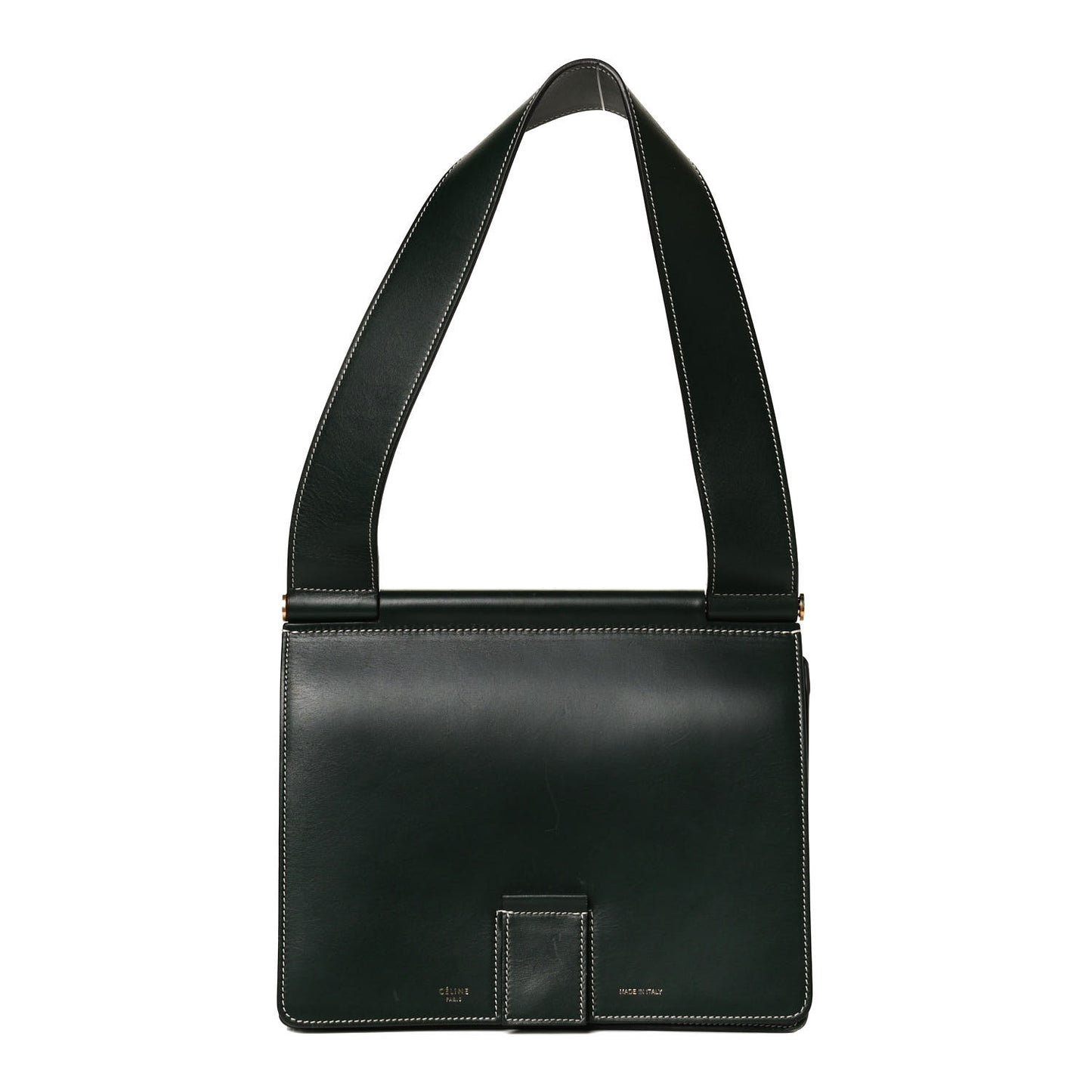 Calfskin Small Tab Shoulder Bag Dark Green