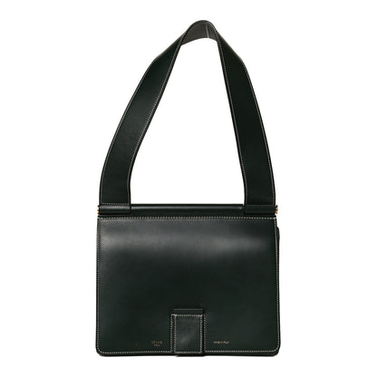 Celine Calfskin Small Tab Shoulder Bag Dark Green 1 of 12