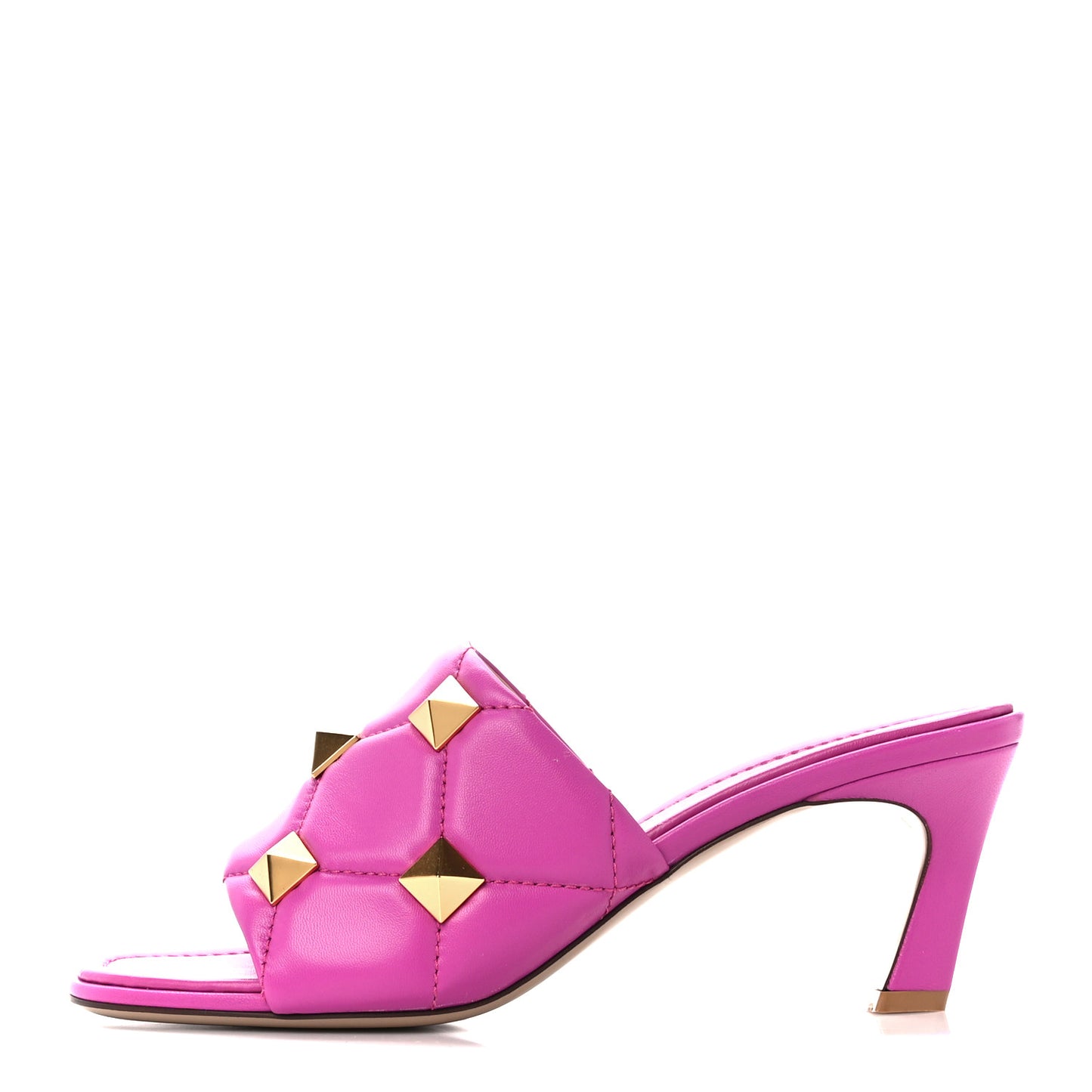 Nappa Quilted Roman Stud 65mm Slide Sandals 39 Radiant Orchid