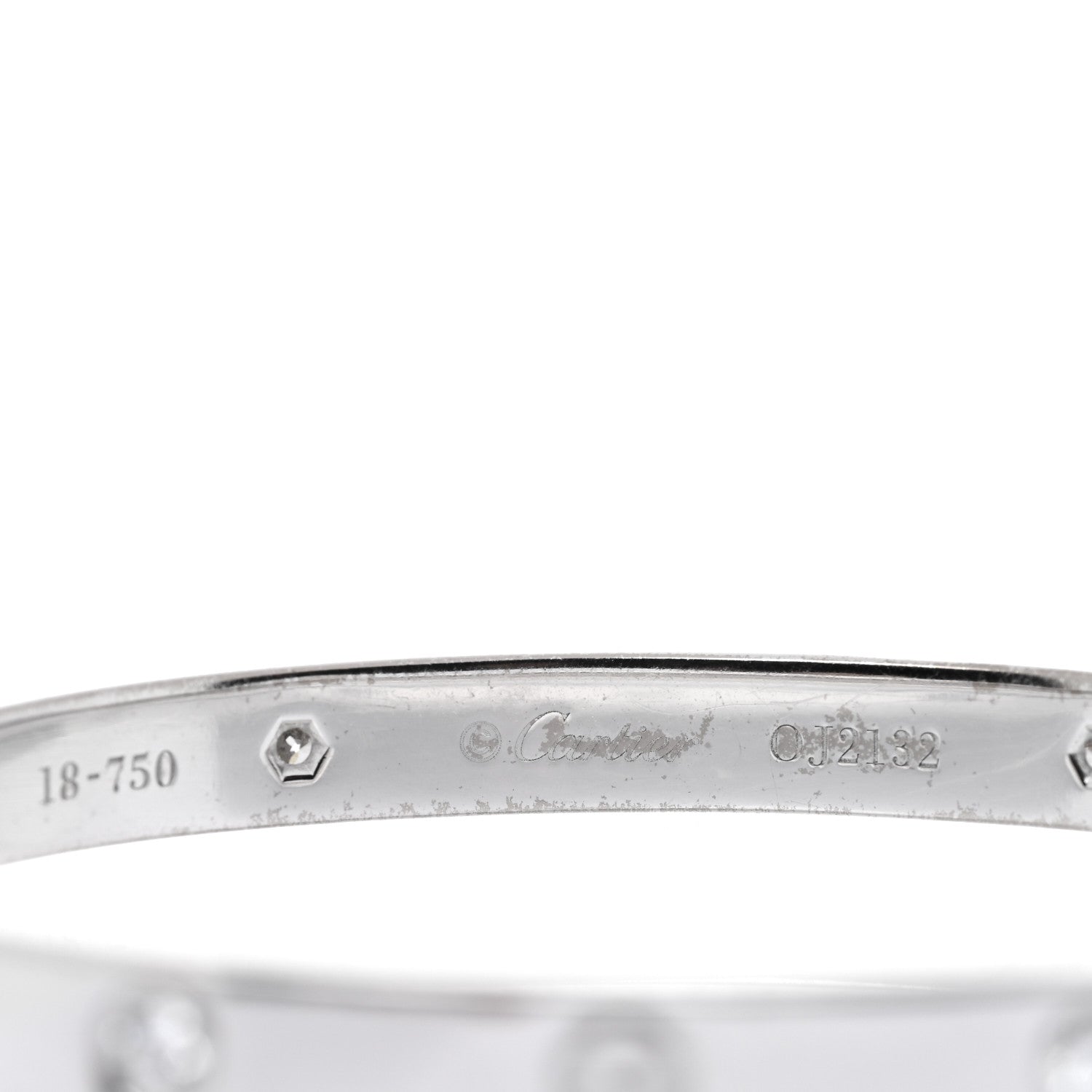 Cartier 18K White Gold 4 Diamond Love Bracelet 17 3 of 7