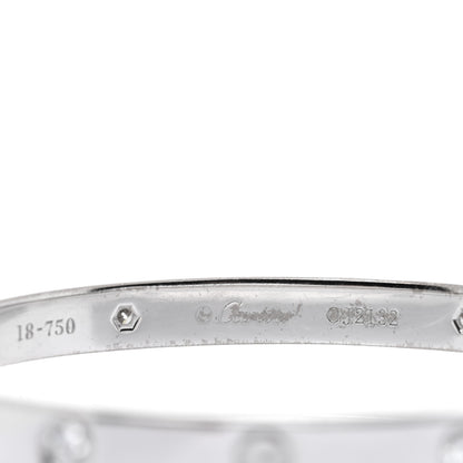 Cartier 18K White Gold 4 Diamond Love Bracelet 17 3 of 7