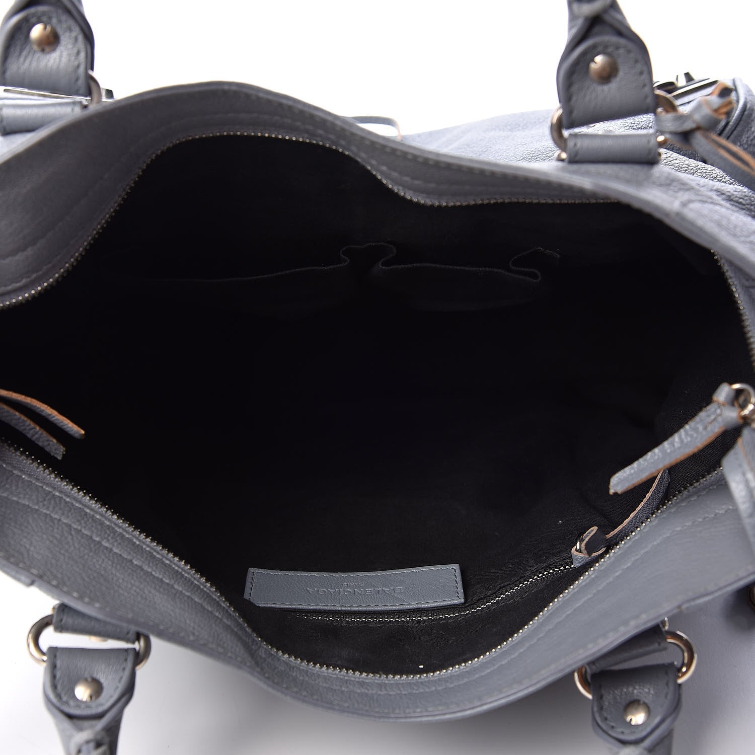 Balenciaga Chevre Silver Metallic Edge Hardware Velo Bleu Acier 4 of 9