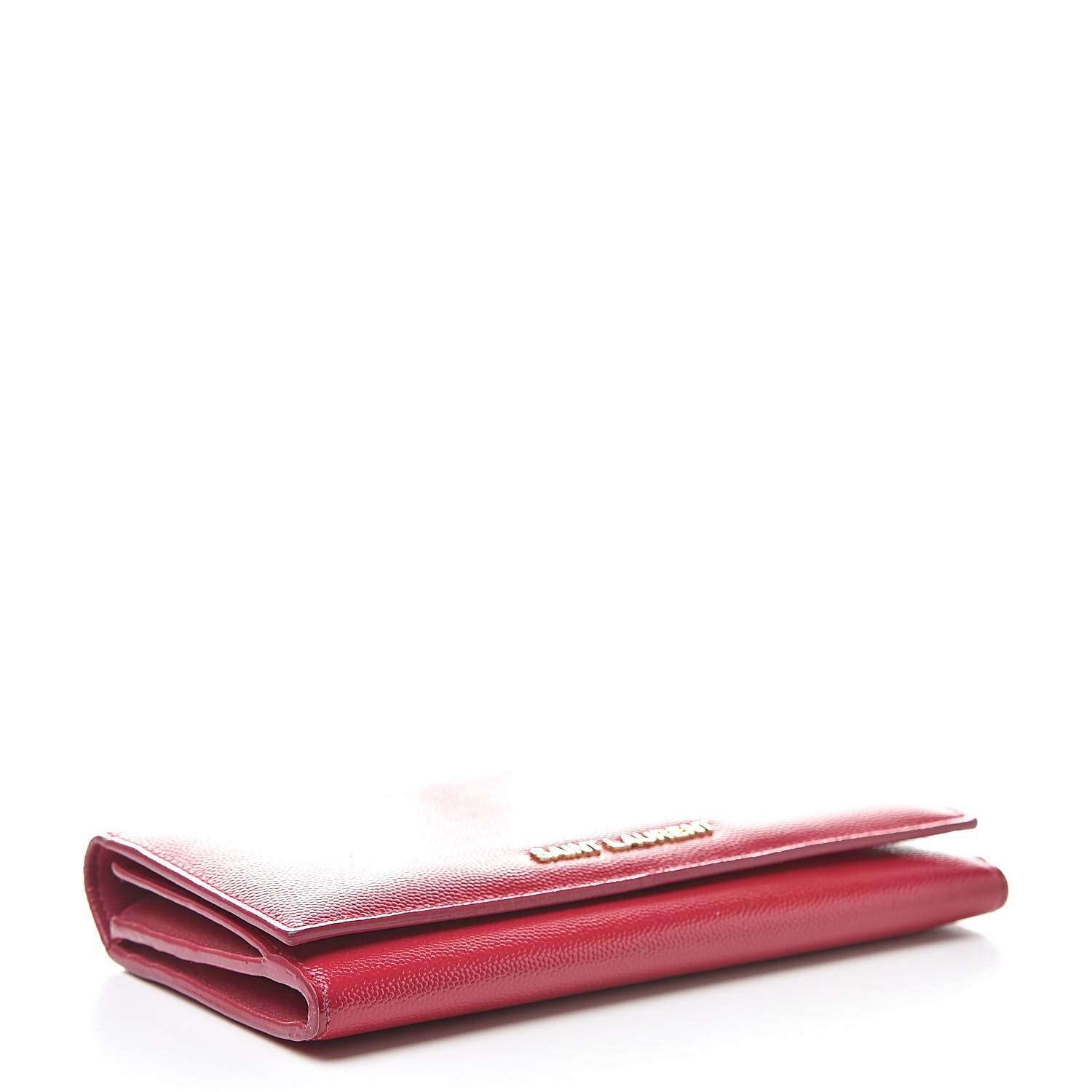 Saint Laurent Patent Grain de Poudre Classic Large Letters Flap Wallet Bubblegum 4 of 15