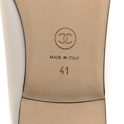 Chanel Lambskin Cap Toe CC Ballerina Flats 41 White Black 8 of 9