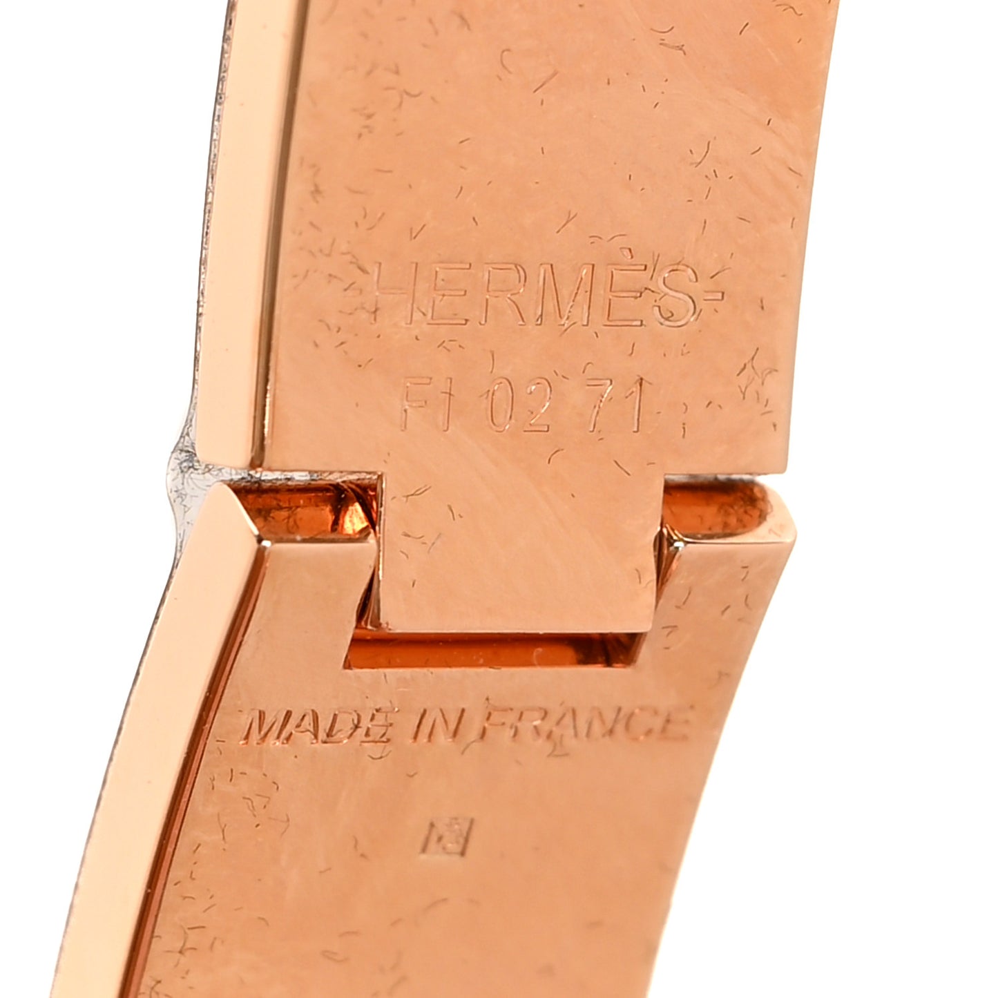 Enamel Narrow Clic Clac H Bracelet GM Beige Nacre
