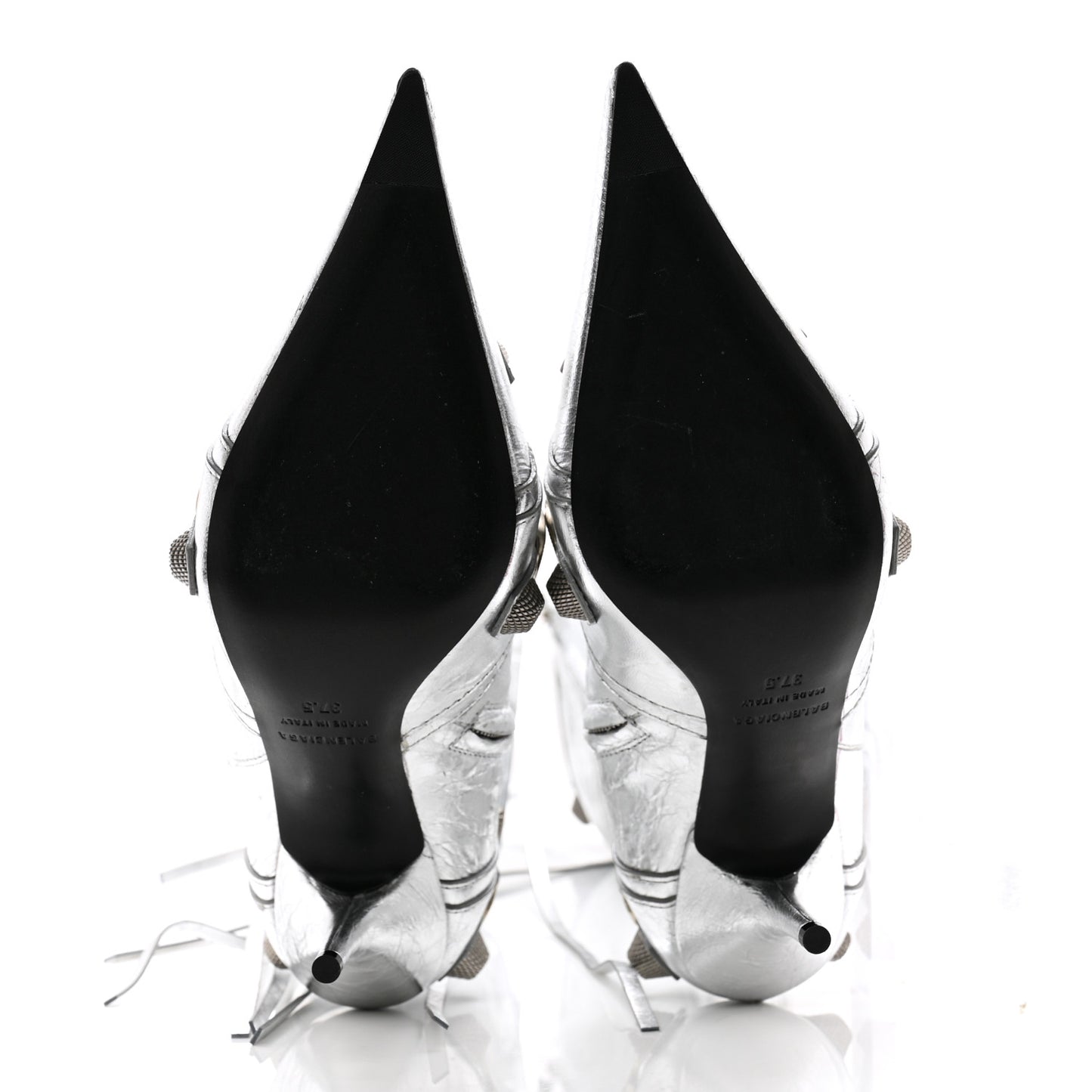 Metallic Agneau Arena Cagole 90mm Boots 37.5 Silver