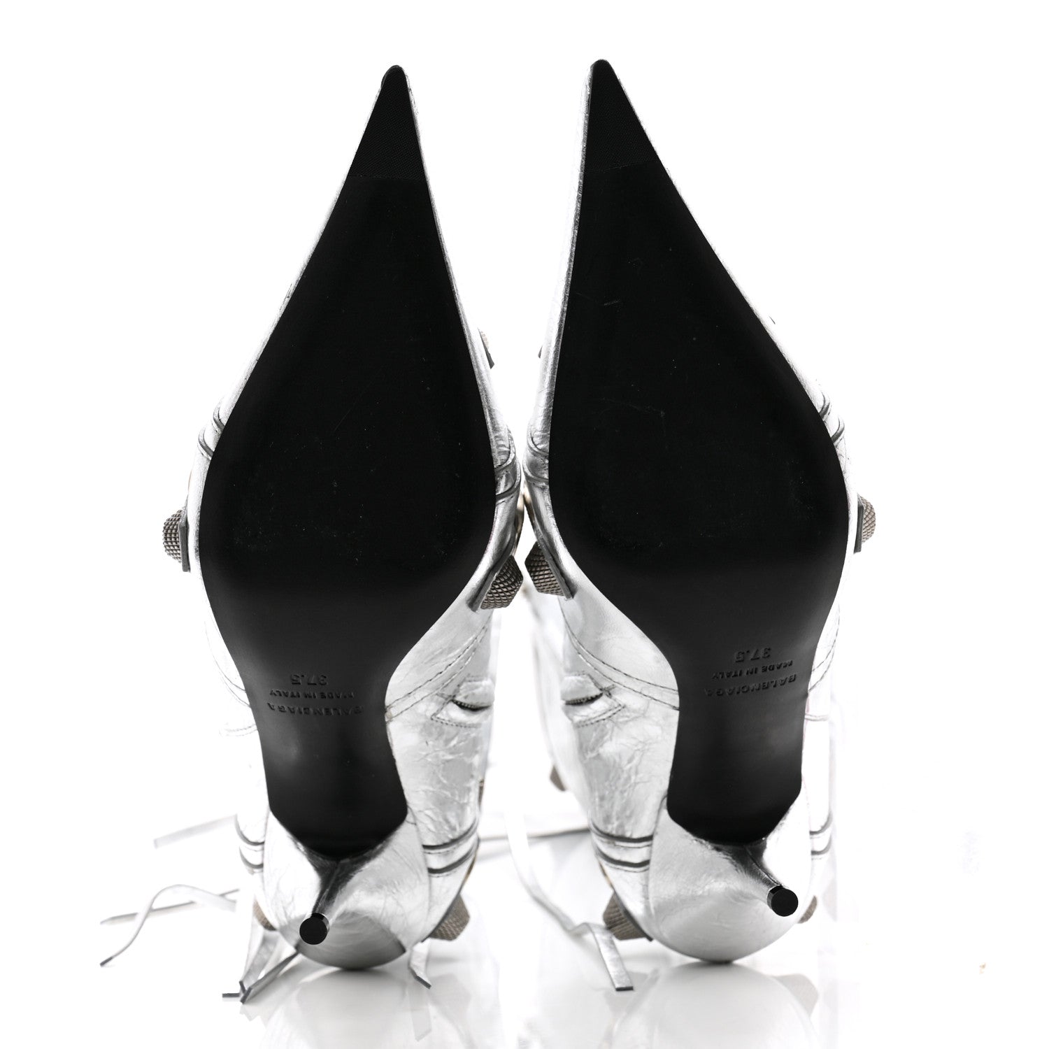 Balenciaga Metallic Agneau Arena Cagole 90mm Boots 37.5 Silver 5 of 10