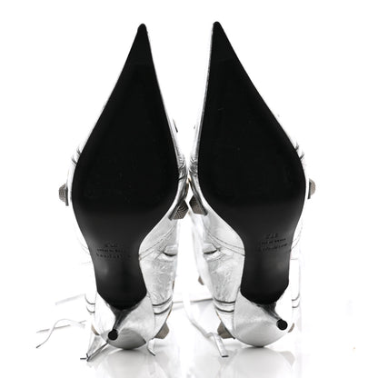 Balenciaga Metallic Agneau Arena Cagole 90mm Boots 37.5 Silver 5 of 10