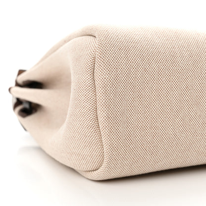 Hermes H Plume Canvas Vache Hunter Circuit Rider Hobnailed Herbag Zip Retourne 31 PM Ebene Ecru 9 of 10