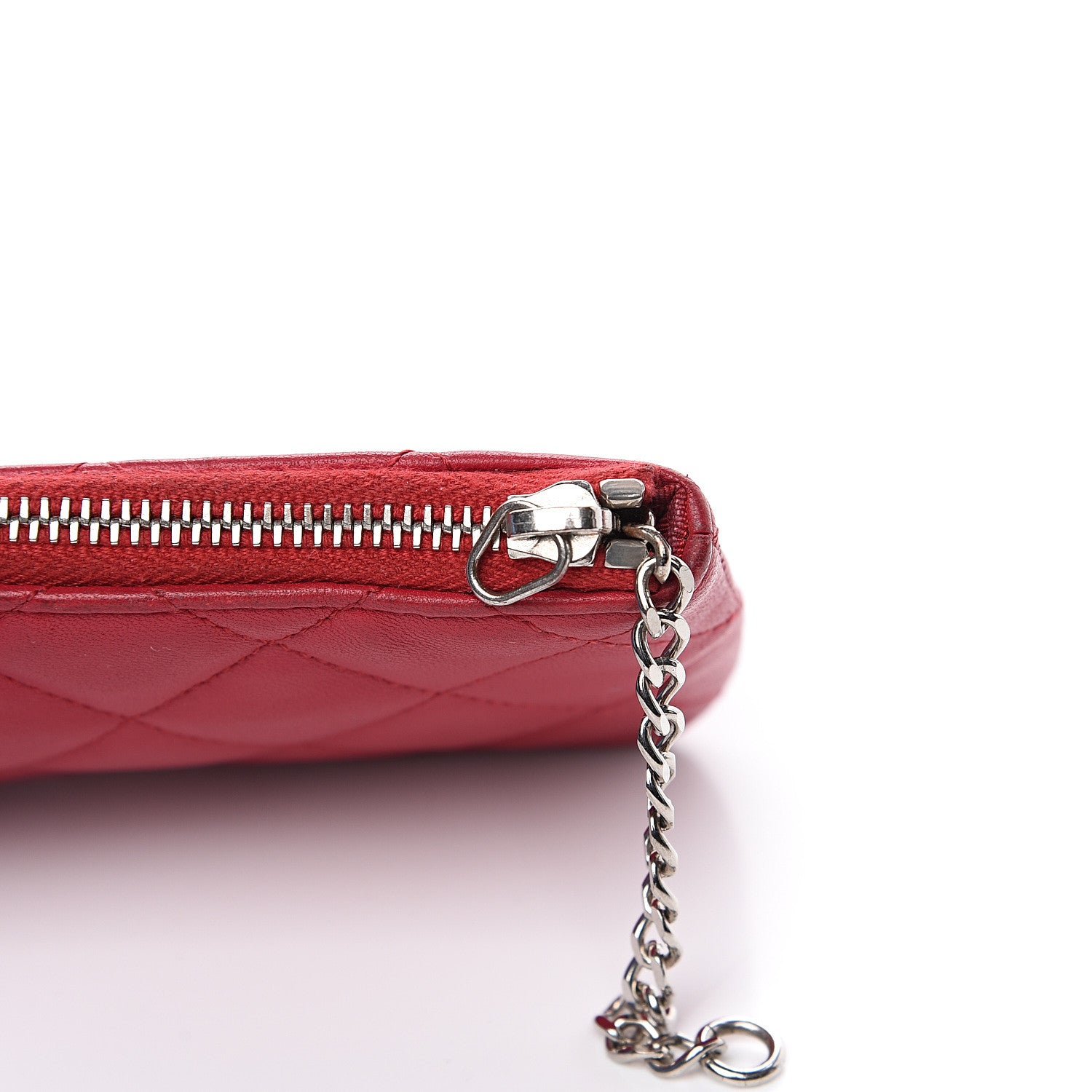 Chanel Lambskin Quilted Key Holder Case Dark Pink 10 of 10