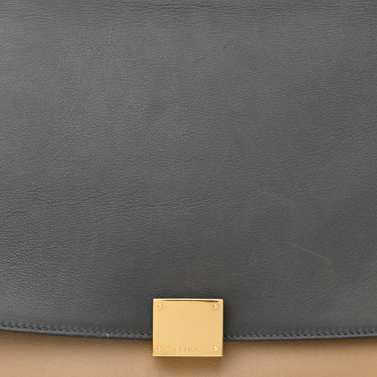 Celine Calfskin Suede Tri-color Small Trapeze Olive 8 of 15