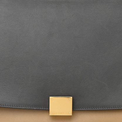Celine Calfskin Suede Tri-color Small Trapeze Olive 8 of 15