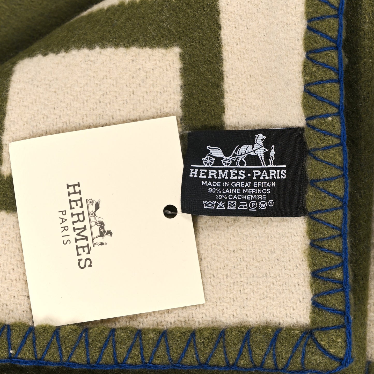 Wool Cashmere Avalon III Blanket Marine Kaki