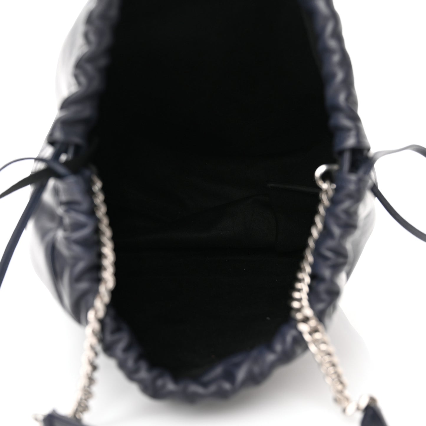 Lambskin Teddy Drawstring Bag Black