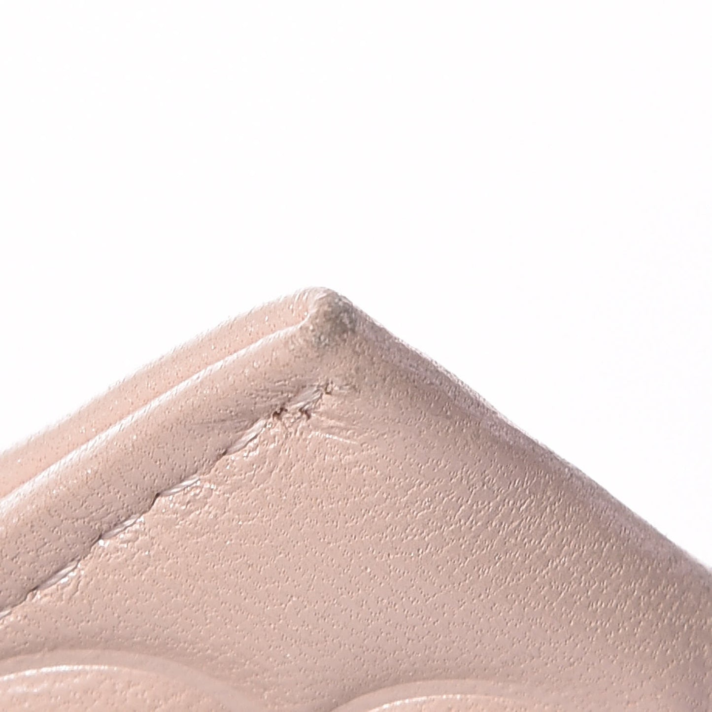 Lambskin Camellia Embossed Card Holder Nude