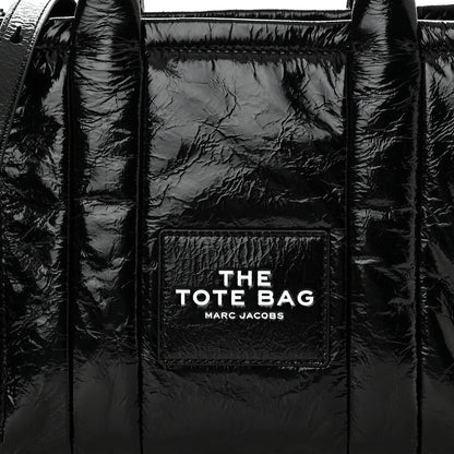 Marc Jacobs Shiny Crinkled Calfskin Small The Tote Bag Black 8 of 10