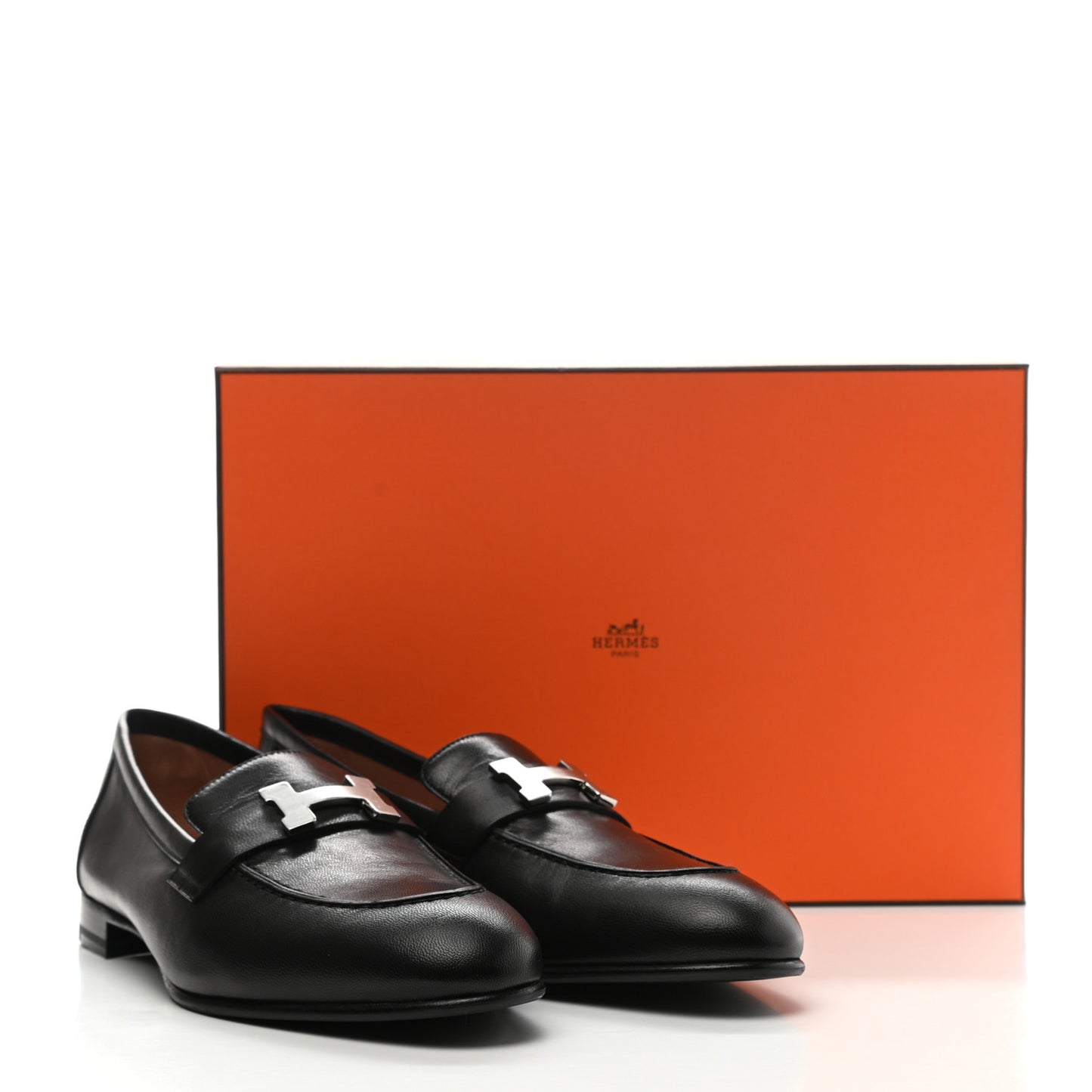 Goatskin Womens Paris Loafers 38.5 Black