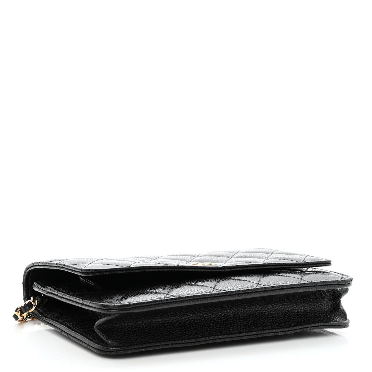 Caviar Quilted Wallet on Chain WOC Black