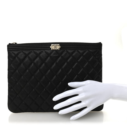 Chanel Caviar Quilted Medium Boy Cosmetic Case Black 2 of 7