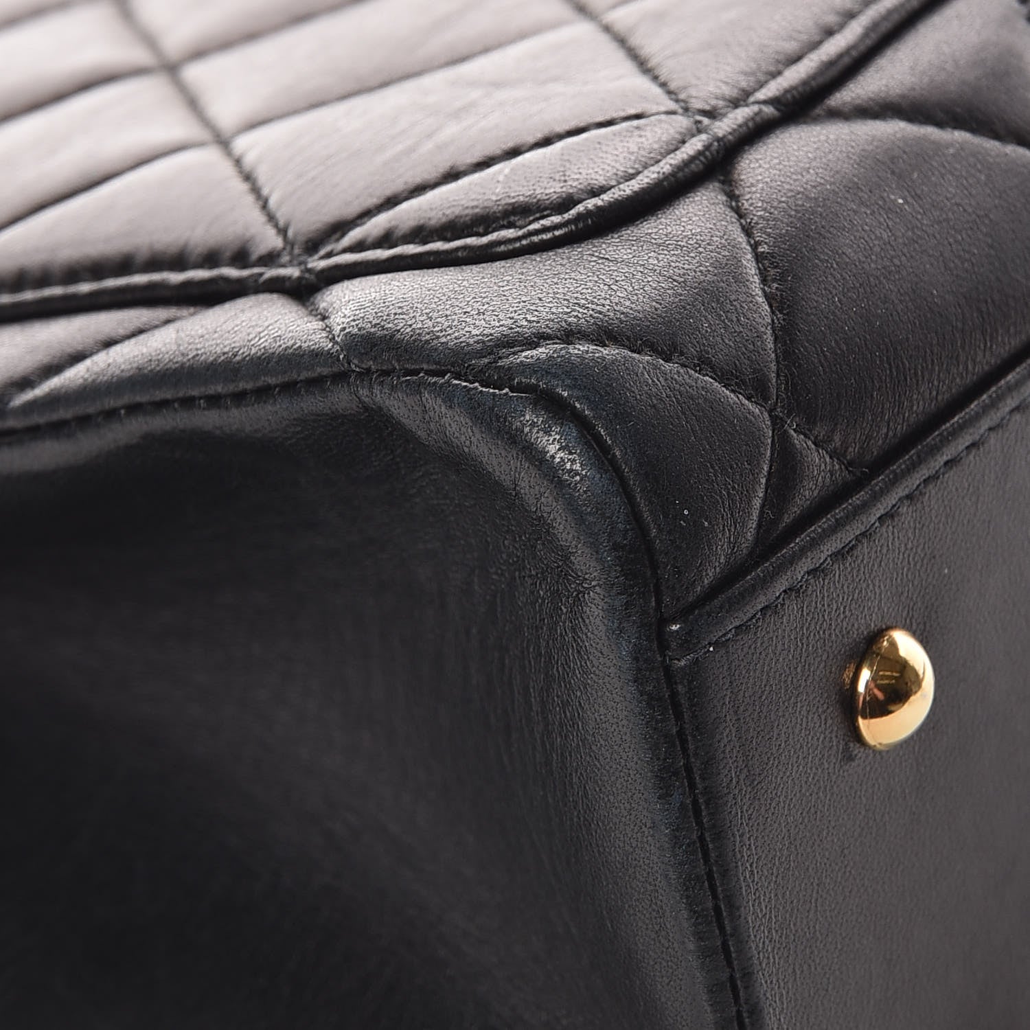Chanel Lambskin Quilted CC Shopping Tote Black 6 of 15