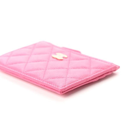 Chanel Caviar Quilted CC Zip Card Holder Pink 7 of 11