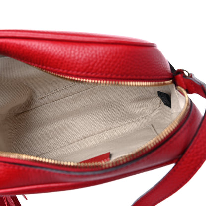 Gucci Pebbled Calfskin Small Soho Disco Bag Tabasco Red 5 of 11