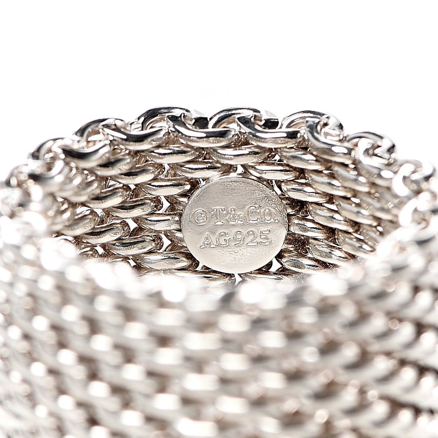 Tiffany Sterling Silver Somerset Mesh Ring 49 5 4 of 4
