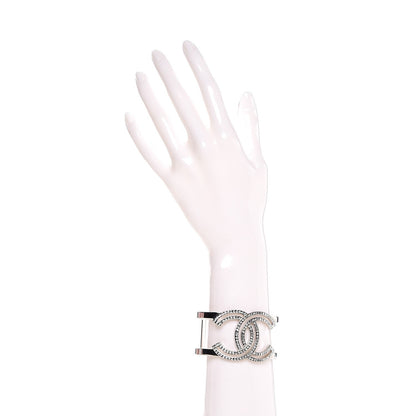 Chanel Crystal CC Cuff Silver 2 of 5