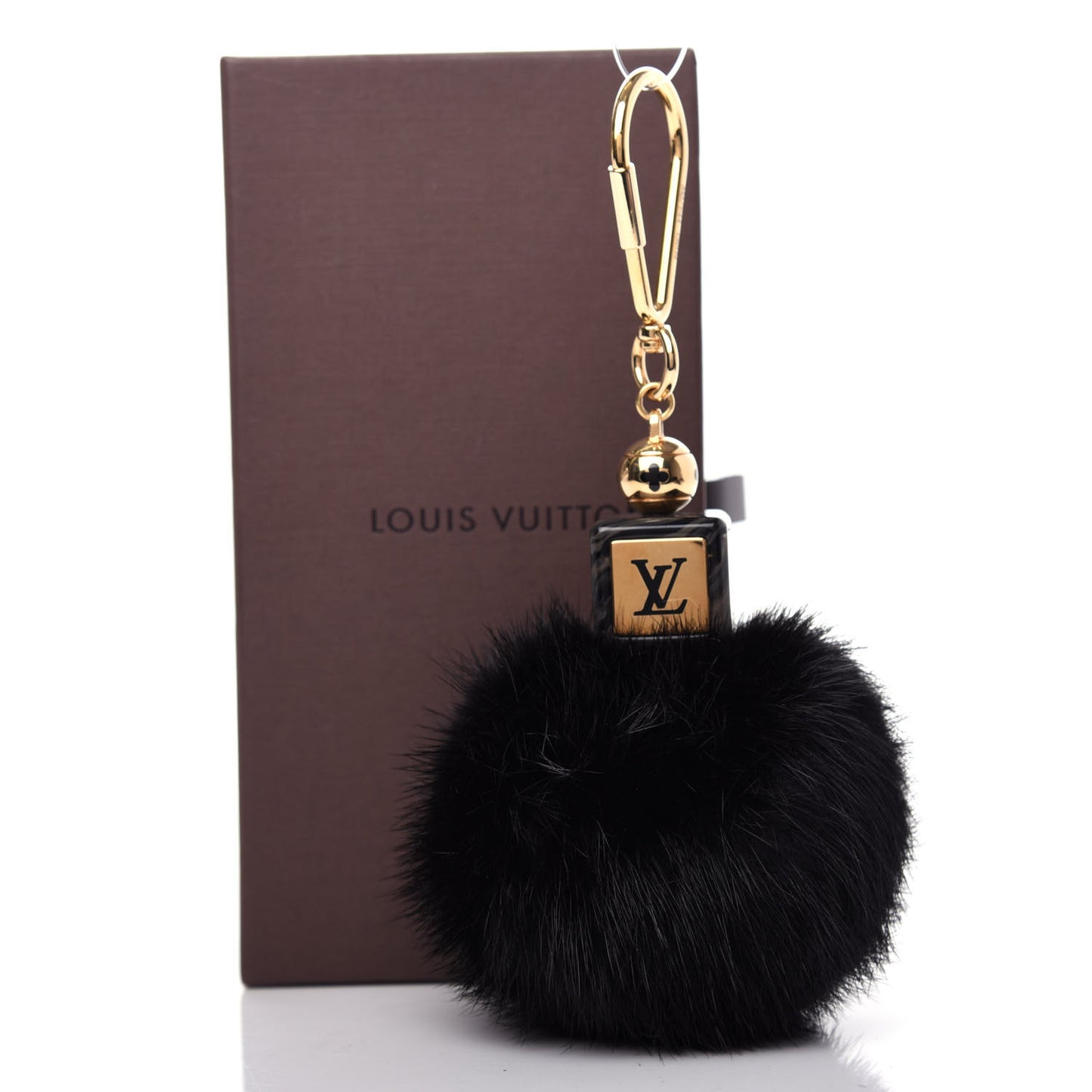 Mink Fur Fluffy Bag Charm Black