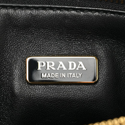 Prada Jacquard Calfskin Triangolo Symbole Embroidered Mini Triangle Double Bag Black Edera 7 of 8