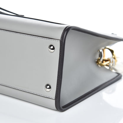 Fendi Vitello Century Opaco F is Fendi Bi-Color Small Runaway Satchel Ghiaccio Ebano 9 of 9