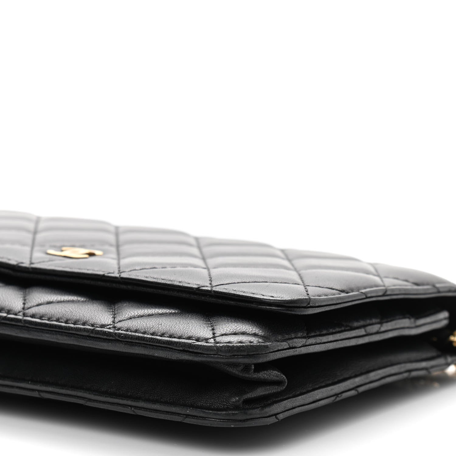 Chanel Lambskin Quilted Wallet On Chain WOC Black 12 of 13