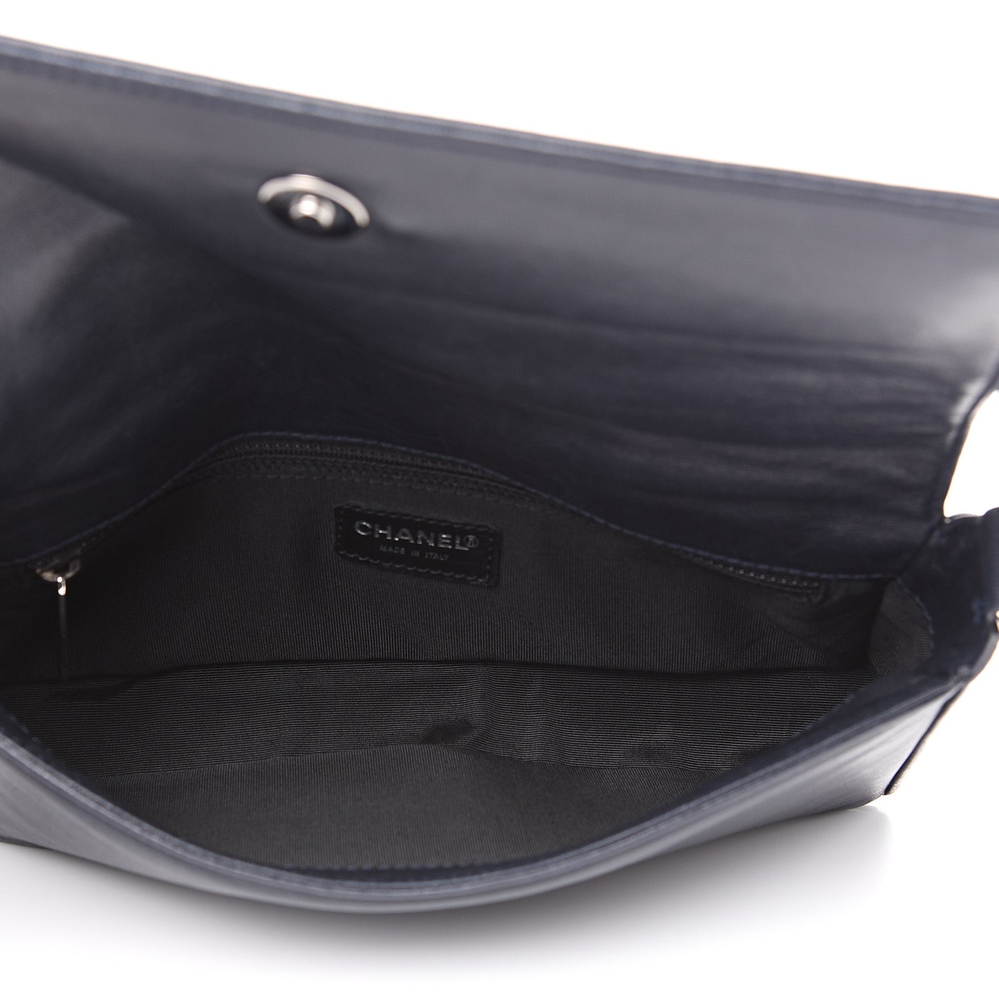 Lambskin Quilted CC Chocolate Bar Flap Navy