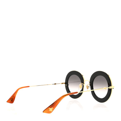Gucci Metal L'Aveugle Par Amour Round Frame Sunglasses GG0113S Black 4 of 4