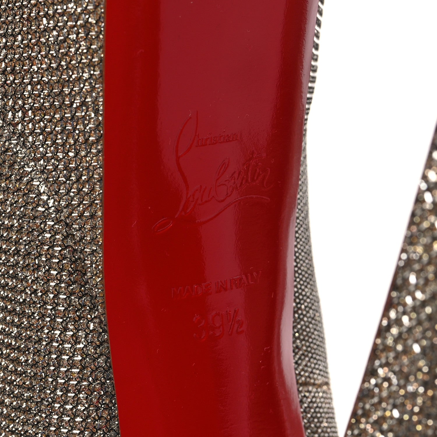 Christian Louboutin Glitter Fabric Altareva 160 Pumps 39.5 Gold 6 of 11