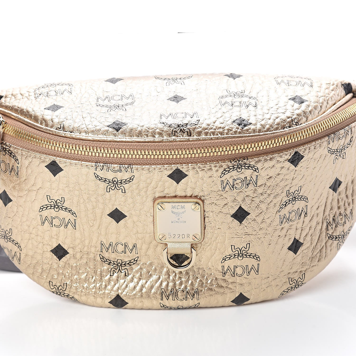 MCM Metallic Visetos Stark Belt Bag Gold 7 of 9