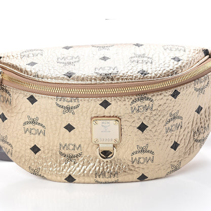 MCM Metallic Visetos Stark Belt Bag Gold 7 of 9